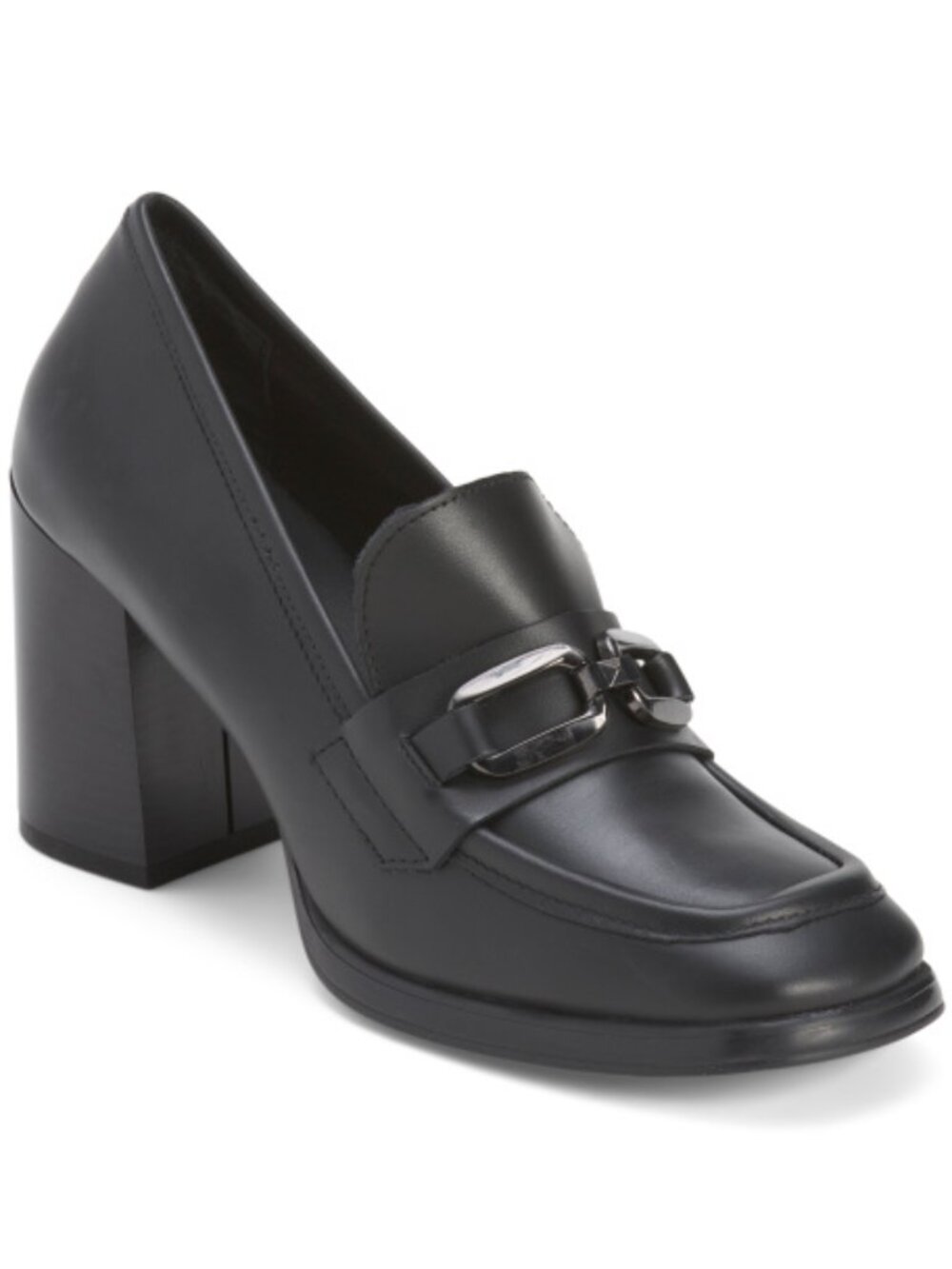 RIZZOLI Made In Italy Leather Heeled Loafers with Chain Detail